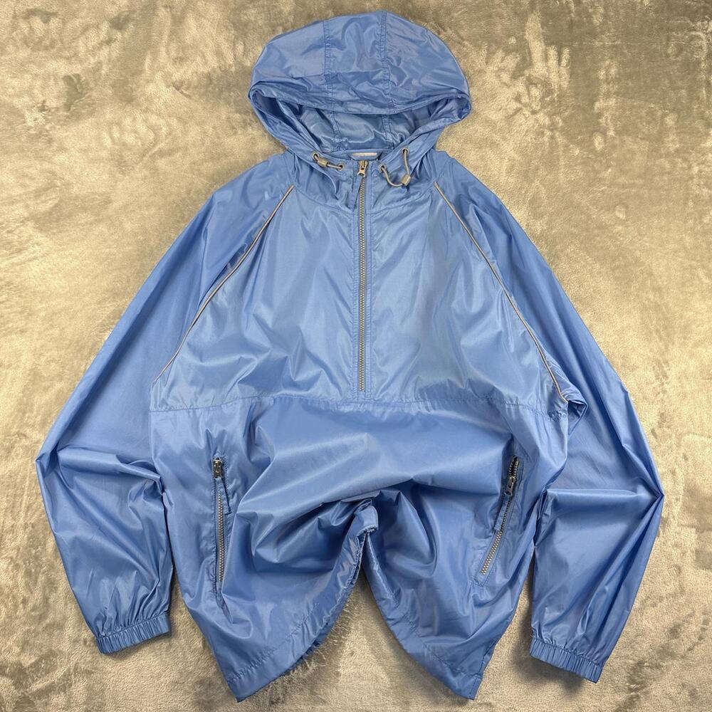 Vintage 90s Foot Locker Packable Half Zip Windbreaker Jacket Blue Size L